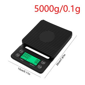 Precision Coffee Dropping Scale 5kg/3kg 0.1g LCD Display With Timer High Precision Smart Electronic Waterproof Kitchen Scale