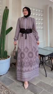 MUNA DRESS CERUTY FREE BELT BAJU GAMIS LEBARAN WISUDA KONDANGAN POLOS