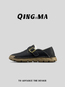 QING_MA | Giày Lười Đế Vuông Vintage Retro 48