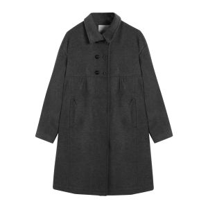 NAPSNAPS | Áo Khoác Trench Coat Dài Cổ Notched Double Breasted Đệm Dày Form Rộng