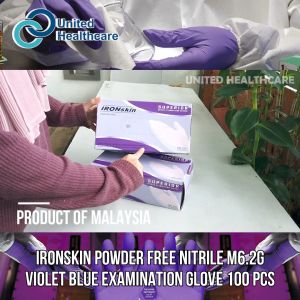 IRONskin Powder Free Nitrile Violet Blue Examination Glove M6.2g 100 Pcs/Box| 10 Box/ Carton Cleaning Multipurpose
