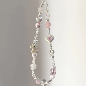 สร้อยคอโทรศัพท์ DIY รูปหมีกระโดด สร้อยคอกล้อง CCD พร้อมหัวเข็มขัด พร้อมหัวเข็มขัด หัวเข็มขัดแบบพกพา หัวเข็มขัดแบบป้องกันการสูญหาย