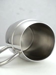 【SG】350/550ml Double Stainless Steel Beer Cup Outdoor Camping Western Coffee Cup With Handle Insulated Portable Water Cup