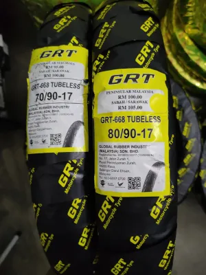 Grt Tubeless tyre Set 70/90/17 80/90/17 Spot rain design
