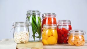 GLASS JAR WITH LID B MALL FOOD JAR BALANG BERPENUTUP FOOD STORAGE KITCHEN STORAGE JAR 附盖罐