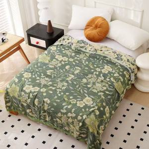 Double Layer Bamboo Cotton Air Conditioning Cooling Feeling Summer Blanket 200cm Lightweight Towel Blanket Home Textile