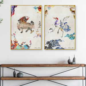 Modern New Chinese Style Living Room Background Wall Decorative Artwork Metal Frame Animal Year Painting Premium Quality