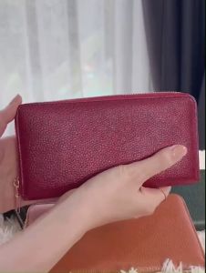 กระเป๋าสตางค์ ซิปรอบ รุ่น Glam หนังแท้ หนัง Chamois (ชามัวร์)