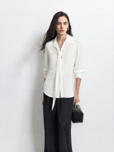 Vero Moda | Summer New Style Blouse with Sash and Convertible Collar Long Sleeve