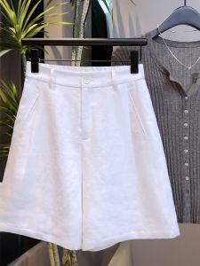 กางเกงขายาวทรงเอเอวสูงทรงหลวม ผ้าไหมลินิน กางเกงขายาวทรงหลวมสำหรับผู้หญิงในช่วงฤดูร้อนปี 2025 ความยาวห้าฟุต