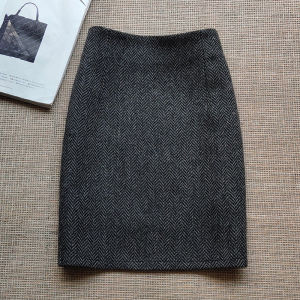 Váy Dài Nửa Thân Trên Bằng Vải Len Đen Cho Nữ Mùa Xuân Thu Mới Cạp Cao Phong Cách Hàn Quốc Ôm Sát Cơ Thể Đi Làm Váy Chữ a Thẳng