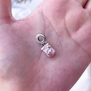 Chất Liệu Bạc 925 Hạt Charm Hồng Lật Điện Thoại Mặt Dây Chuyền Nữ Phù Hợp Với Ban Đầu Vòng Tay Dây Chuyền Tự Làm Phụ Kiện Trang Sức Quà Tặng