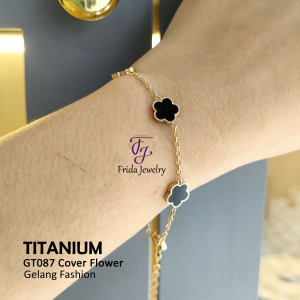 Gelang Bunga Titanium Ori Anti Luntur Perhiasan Fashion Premium gt087