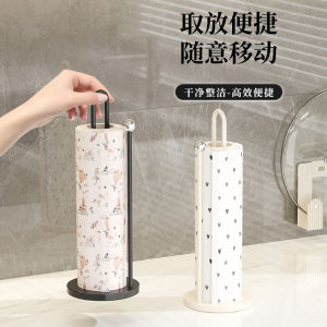Kitchen Tissue Holder Cabinet Mounted Vertical Roll Holder Storage Organizer No Drilling Required Large Capacity Paper Towel Rack