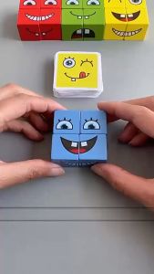 Đồ chơi gỗ Rubik cảm xúc Face Change Rubik Cube