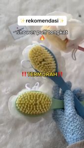Shower Puff & Tongkat Sikat Pembersih Punggung Spons Busa Mandi 2 in 1 HARGA TERMURAH PROMO!!!