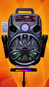 SPEAKER BLUETOOTH SQRS 815 MAX LED 9 INCH JUMBO - SPEAKER KARAOKE FULL BASS - SPEAKER LED WIRELESS / SPEAKER BLUETOOTH BASS ~ NOS