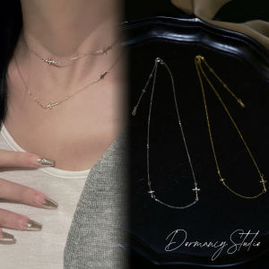 925 Sterling Silver Mini Cross Necklace Dainty Luxury Design Allergy Free Layering Clavicle Chain Womens Fashion Jewelry