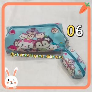 2IN1 POUCH KOSMESTIK BESAR FREE KECIL / TEMPAT PENSIL & KOSMETIK KARAKTER LUCU / DOMPET PANJANG RESLETING / TAS MAKE UP / PENSIL CASE POUCH COSMETIC / TL9550