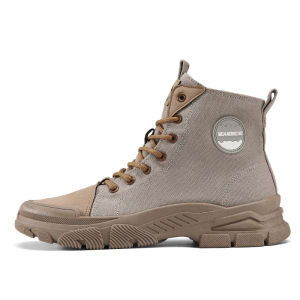 Mens High Top Martin Boots Outdoor Workwear Anti-slip Retro Trendy Canvas Shoes Wear Resistant Comfortable Winter Boots