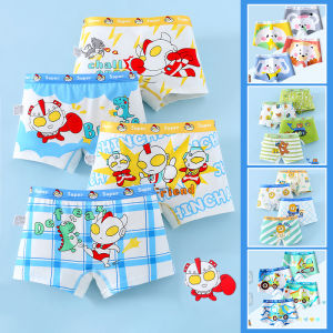 4PCS Kids Boy Pure Cotton Boxer Briefs Cartoon Printed Baby Boys Underwear Size M-3XL For Weight 8-37kg