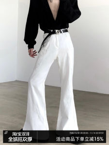 White Bell Bottom Jeans Mens High Waist Classic Fit American Retro Street Style Clean Cut Jeans Autumn Mountain Wind