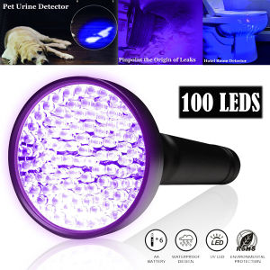 100LED 395nm UV Flashlight High Power Ultraviolet Torch Money Ore Pet Stains Invisible ink Scorpion Marker Fluorescent light