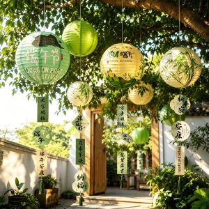 ETY | Outdoor Festive Greenery Lantern Hanging Decorations