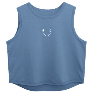 007 | Smile Patterned Breathable Sleeveless T-shirt