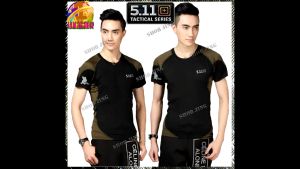 เสื้อยืดคอกลมคอมแบทแขนสั้น-ยาว เสื้อยืดคอกลมผ้านุ่มใส่ได้หญิง-ชายเหมาะเดินป่าลาดตระเวนแห้งเร็วใส่สบาย ไม่หด เสื้อยืด5.11 Tactical T-shirts