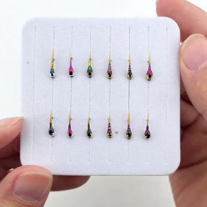 32pcs/Box #18 Brass Bead Head Epoxy Perdigon Nymphs Barbless Fish Hook Wet Euro Nymph Grayling Trout Bass Fishing Lure Baits