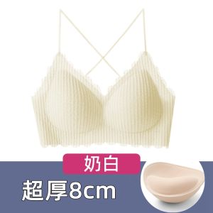 Cross Beauty Back Small Chest Flat Chest Intimates Padded Extra Thick 8cm Seamless Wireless Push up Large Thin Cup Bra 6cm