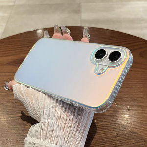 Luxury Matte Gradient Aurora Laser Armor Phone Case for iPhone 17 Air 16 15 14 Plus 13 12 11 Pro Max Shockproof Hard Back Cover