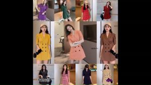 CC 9609 เดรสทรงสูท เดรสสาวอวบ เดรสทำงาน สาวอวบใส่แล้วสวยมากกๆๆ (ฟรีไซส์ M+ อก 32-36 เอว26-34 สพ36-40 ยาว 32)