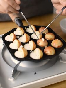 14 Holes Takoyaki Grill Pan Pancake Octopus Ball Maker Baking Mold Non-Stick With Handle