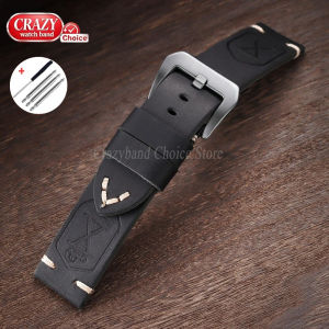 20/22/24/26mm Genuine Leather Watch Band Handmade Stitching Universal Strap for Panerai for Seiko for Casio Brown Mens Bracelet