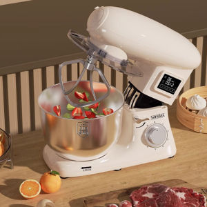 Small Home Use Automatic Fermentation Dough Mixer Fresh Milk Egg Beating Kitchen Appliance Stainless Steel Bowl 1500W Power