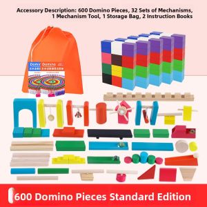 MONLEYTA | Dominoes Educational Toys For Boys And Girls Competition Special Assembly Wooden Blocks Intelligence Enhancement Children Games