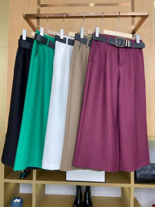 กางเกงขายาวทรงตรงเอวสูง ทรงหลวม ทรงบาง กางเกงขายาวฤดูร้อนสำหรับผู้หญิง กางเกงขายาวทรงตรงยาวถึงเข่า ทรงหลวม ทรงบาง ทรงหลวม ทรงบาง