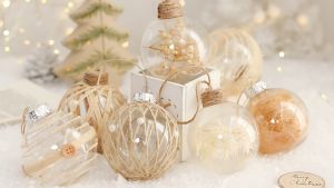 Clear Christmas Ball Ornaments 6ct 3.15" 8CM Gold Shatterproof Xmas Ball Decorations Set Decorative Hanging Ornaments for Christmas Tree Home Office Decor Gift for Christmas Party Wedding