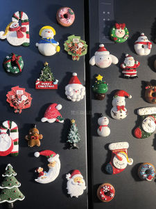 Adorable 3D Resin Fridge Magnet Christmas Tree Creative Snowman Gingerbread Man Gift Decorative Magnetic Sticker for Home Decor