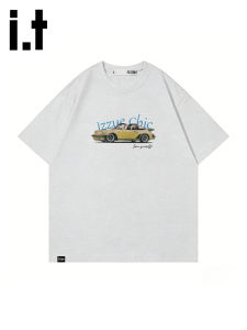izzue | Trendy Cartoon Print Cotton Men Five Quarter Sleeve T-Shirts for Summer