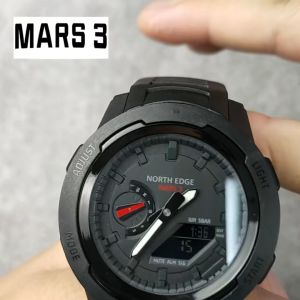 North Edge Mars 3 Miliatry Digital Watch Carbon Fiber Case Waterproof 50M Sports Watches