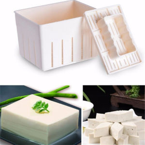 DIY Plastic Tofu Press Mould Homemade Tofu Mold With Cheese Cloth Kitchen Cooking Tool Set Soybean Curd Tofu Making Molds