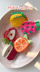 Kẹp tóc size vừa hình dáng trái cây xinh xắn đáng yêu kẹp nữa tóc kẹp hết tóc cute Modleaf Midi Fruit Pin Hàn Quốc