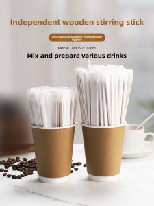 MONGDIO | Disposable Wooden Mixing Spoon Individual Packaging