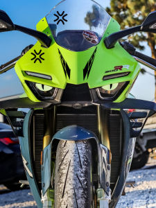 Kercan Customizable PEE Motorcycle Front Grille Decal Wing Sticker Wheel Hub Decorative Film Removable Adhesive Body Patch