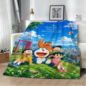 Bandai | 3D Chăn Flannel D-Doraemon Phim Anime Hoạt Hình Mềm Ném Cho Trang Trí Nhà Phòng Ngủ Giường Sofa Dã Ngoại Người Lớn Người Hâm Mộ Quà Tặng