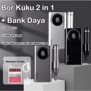 35000RPM Electric Nail Drill Machine 2 IN 1 Alat Kikir Kuku Elektrik Rechargeable Nail Drill Nail Gel Polisher For Manicure Nails Pedicure