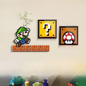 Mario 2025 New Modern Decorative Artwork Living Room Sofa Background Wall Hanging Painting Entrance Wall Decorative Mural